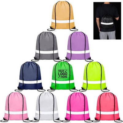 Reflective Drawstring Backpack (13" X 16")