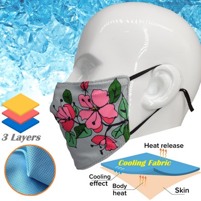 Cooling Face Mask Adjustable 3 Layer Mask for Summer